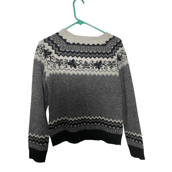 Eddie Bauer Vintage Fair Isle Fisherman Nomadic Print Lambswool Winter Cardigan - Picture 6 of 6